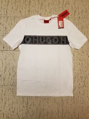 Hugo Boss Big Spellout Logo White T Shirt BNWT